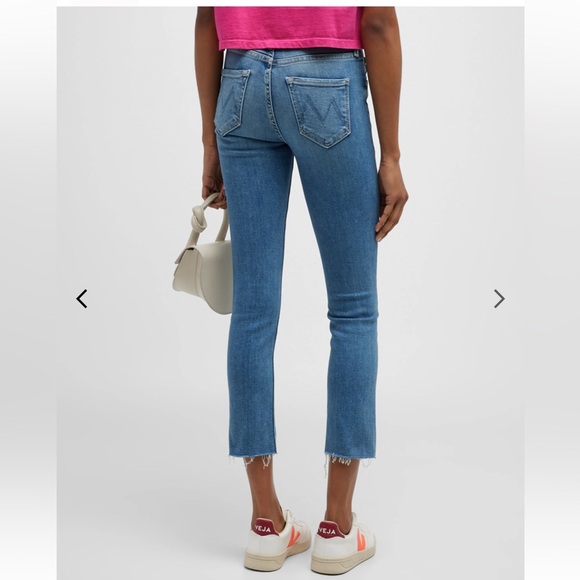 MOTHER ”The Mid Rise Dazzler Ankle Fray”Cropped Straight Jeans,Size-26 - Picture 14 of 16